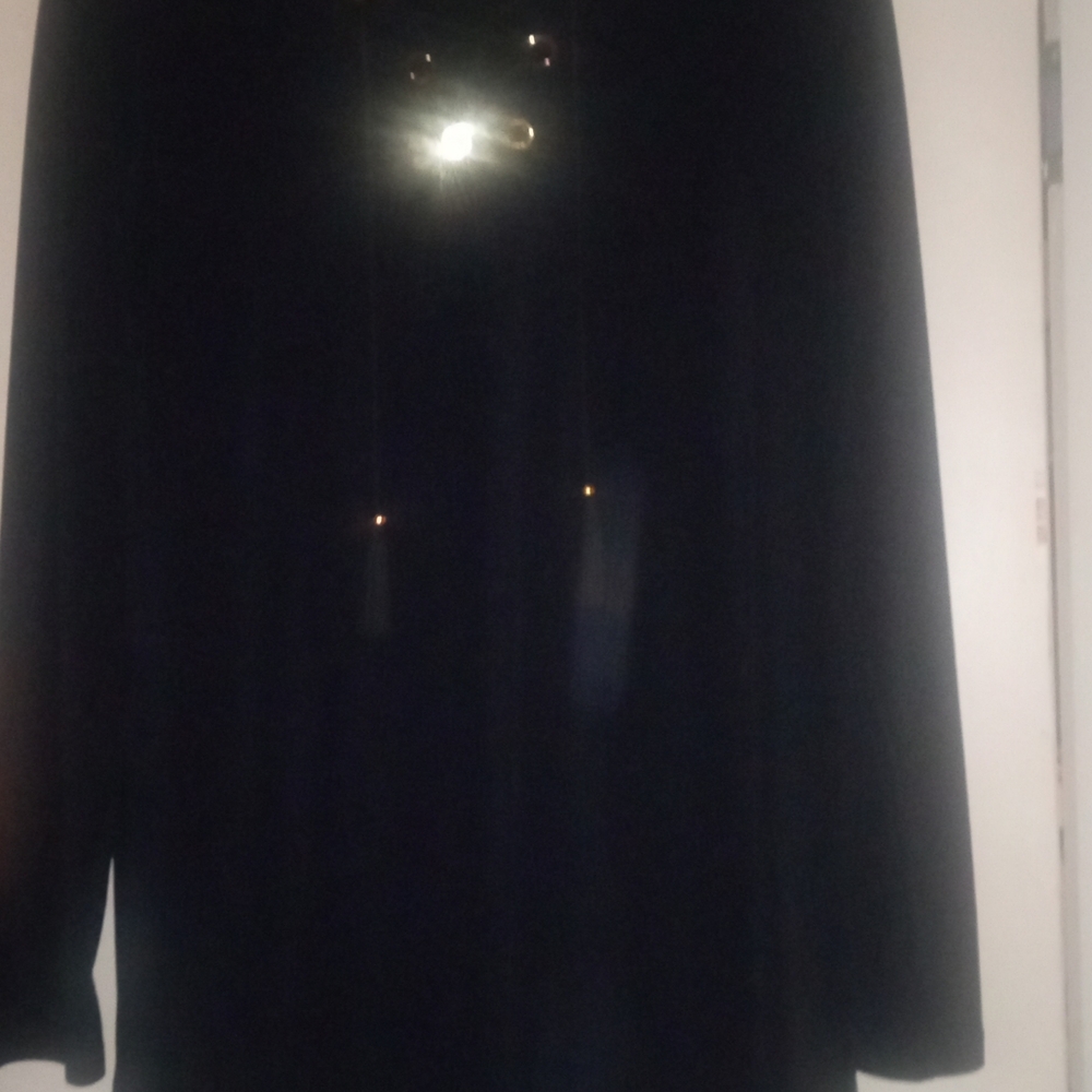 Chicos Black Lace Up Top Size 1 For Chicos Sizing..Pull Over Tunic With Lace Up